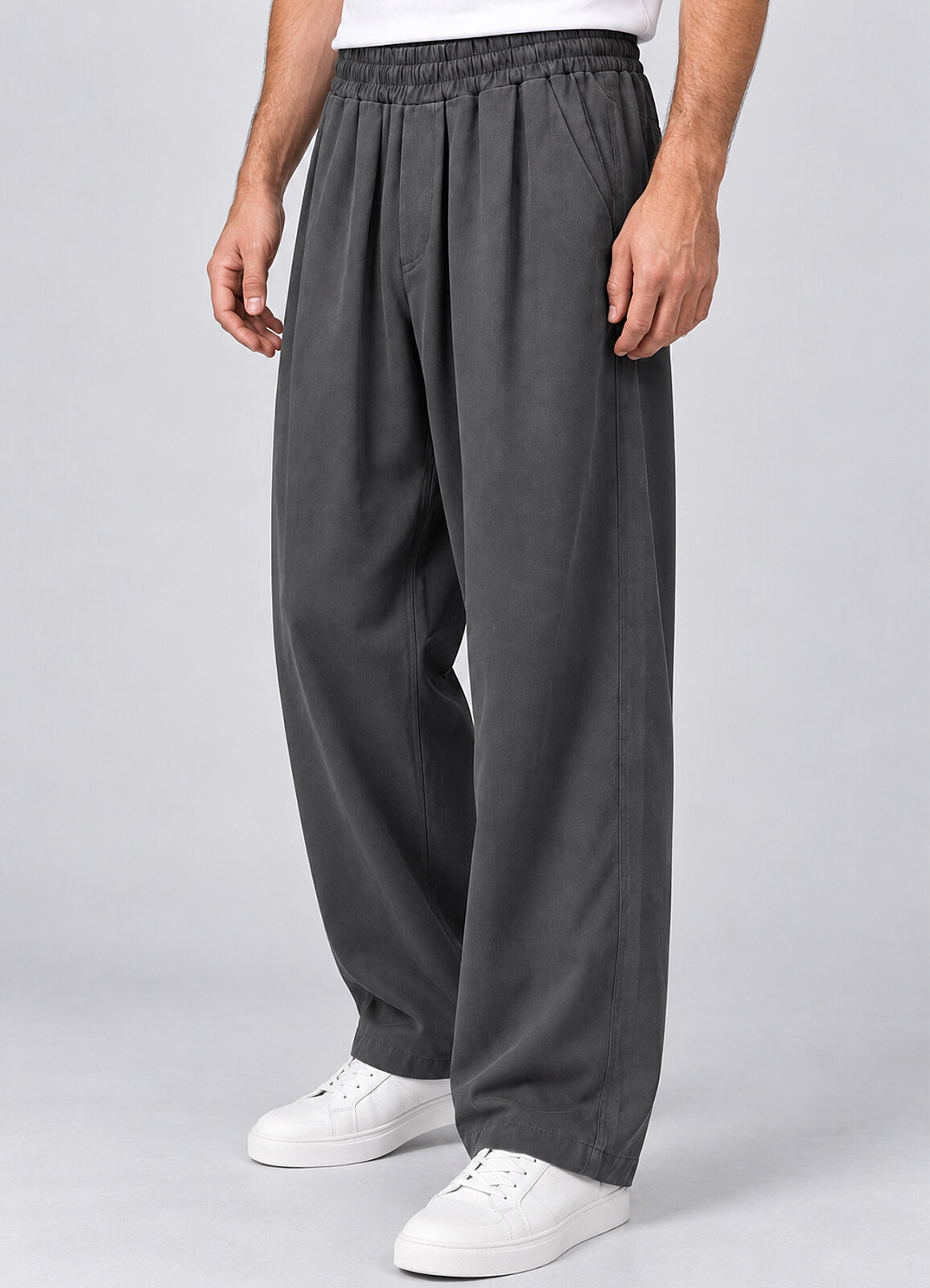 ANTRASİT Renk Erkek Tencel Karışımlı Pantolon - 1
