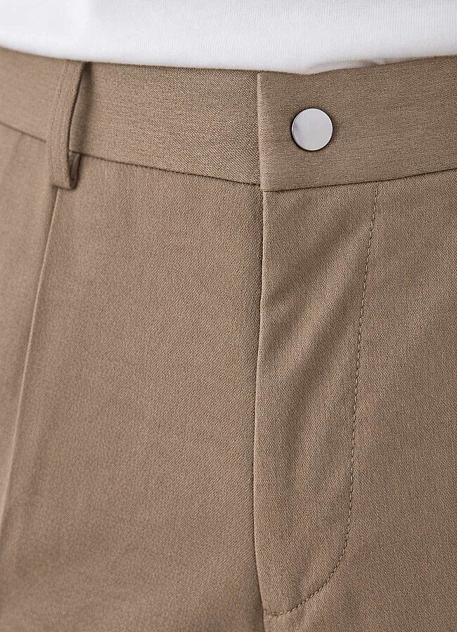 Bej Renk Erkek Çıtçıtlı Jogger Pantolon - 4