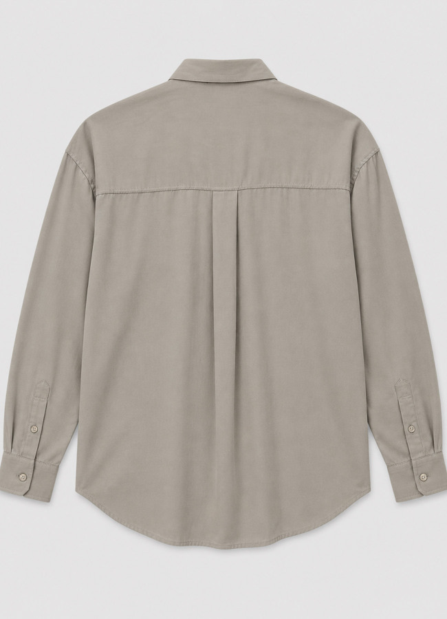 Bej Renk Erkek Tencel Karışımlı Gömlek - 3