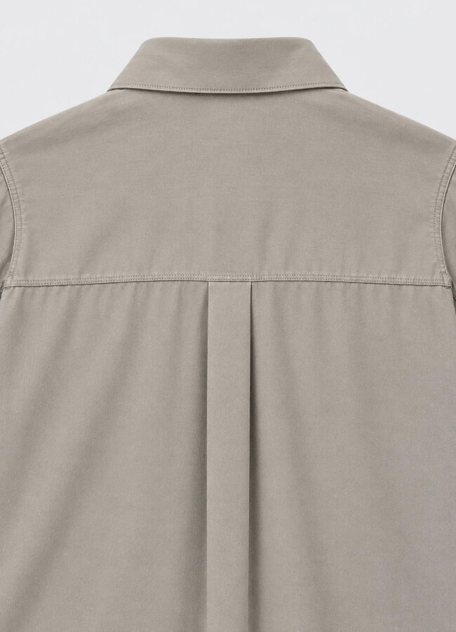 Bej Renk Erkek Tencel Karışımlı Gömlek - 4