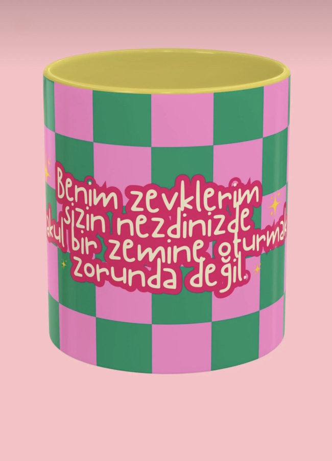 Çok Renkli Temalı Porselen Kupa