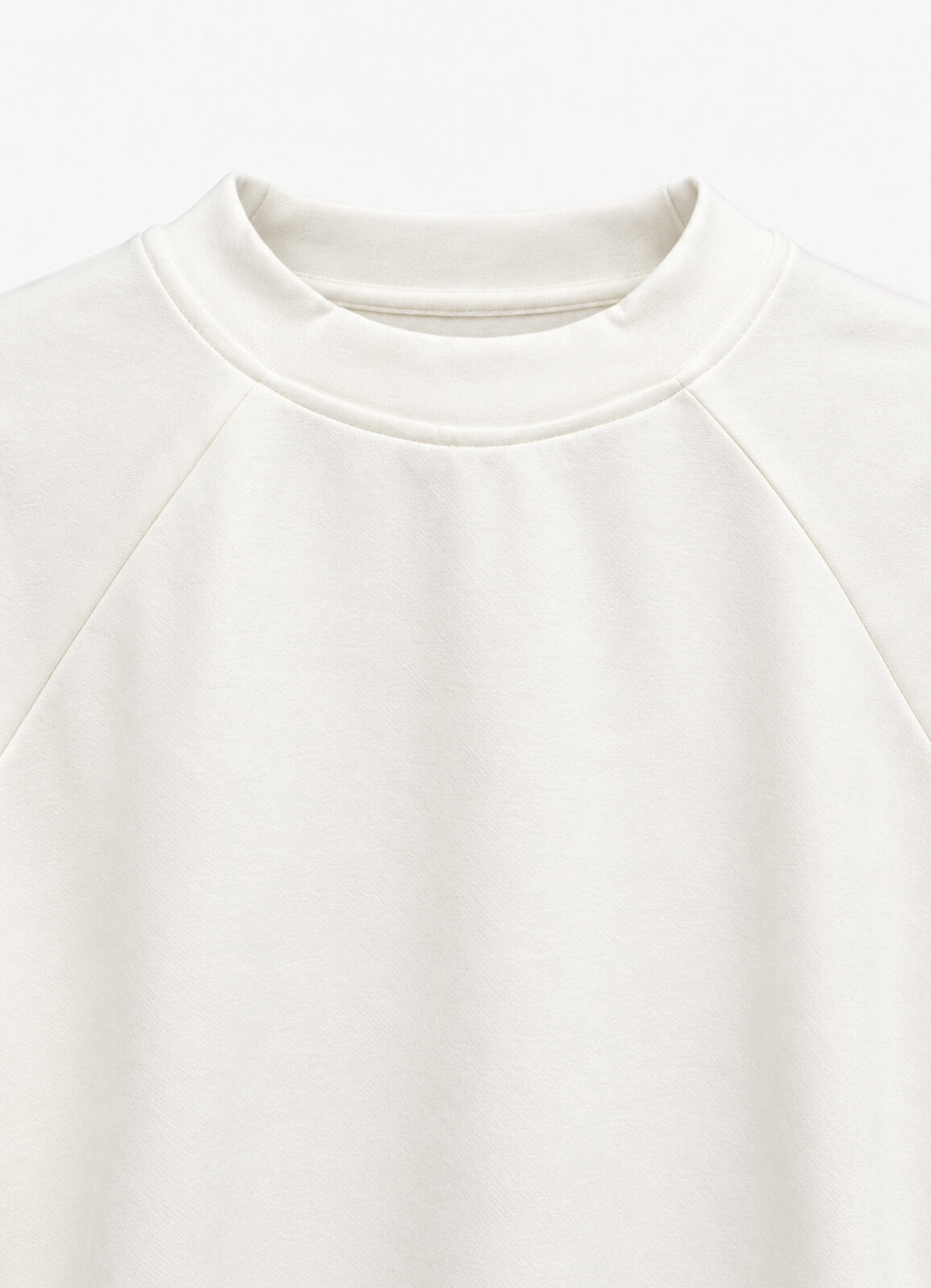 Ekru Renk Örme Bisiklet Yaka Sweatshirt - 2