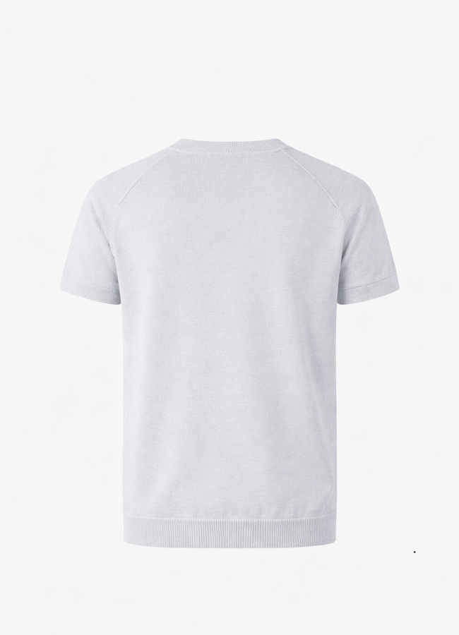 Gri Renk Bisiklet Yaka Basic Triko - 2
