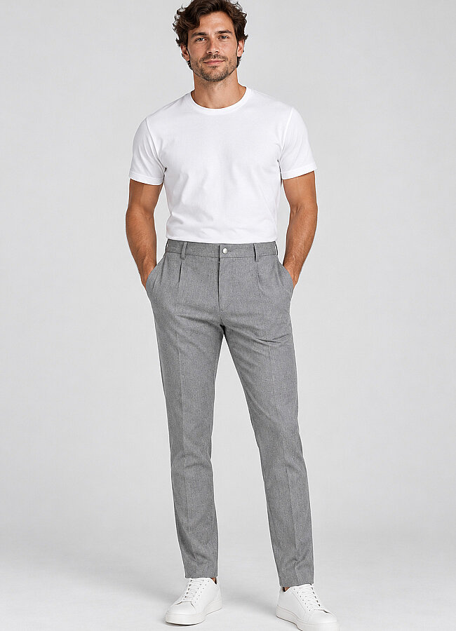 Gri Renk Erkek Çıtçıtlı Jogger Pantolon