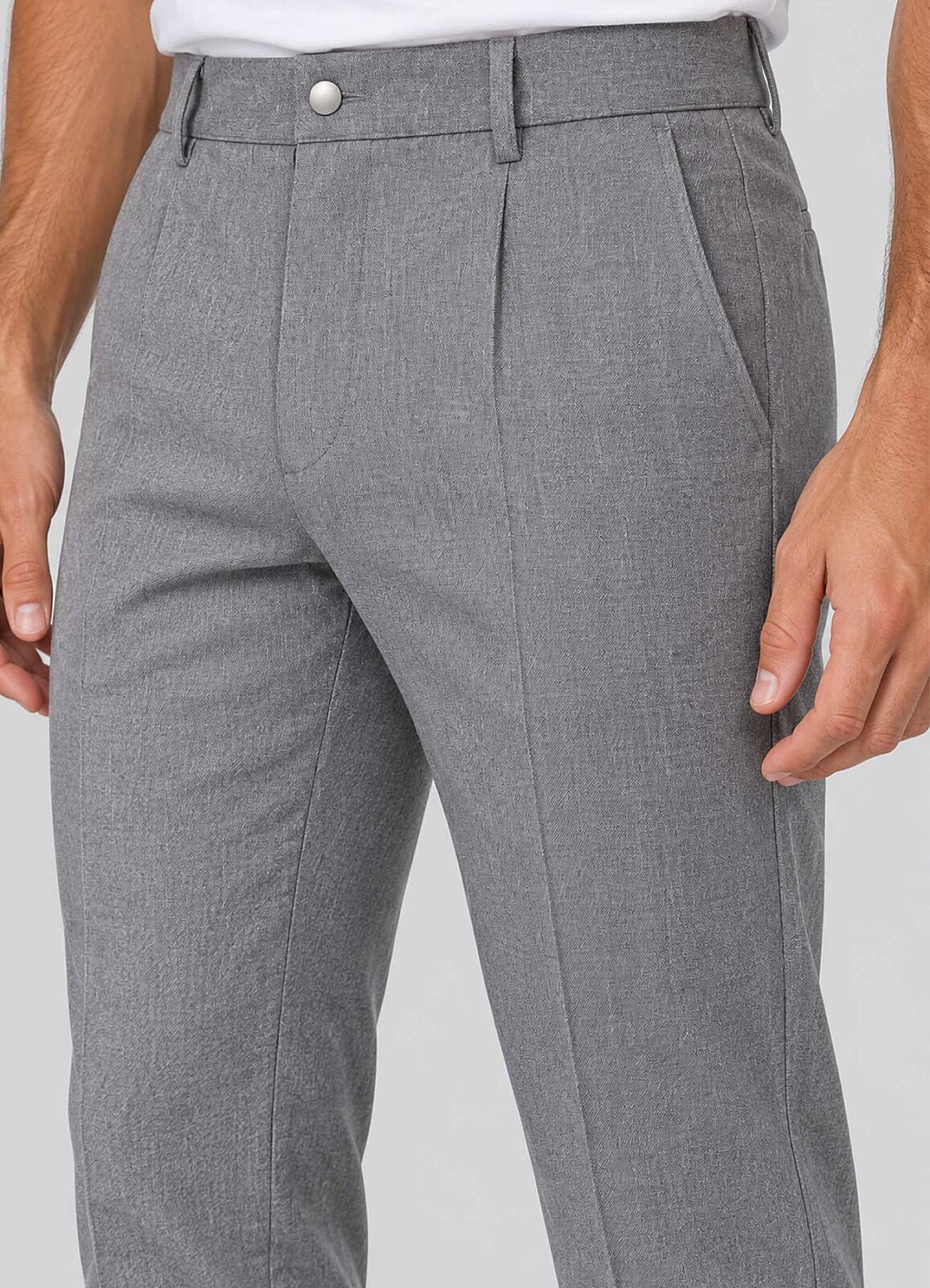 Gri Renk Erkek Çıtçıtlı Jogger Pantolon - 2
