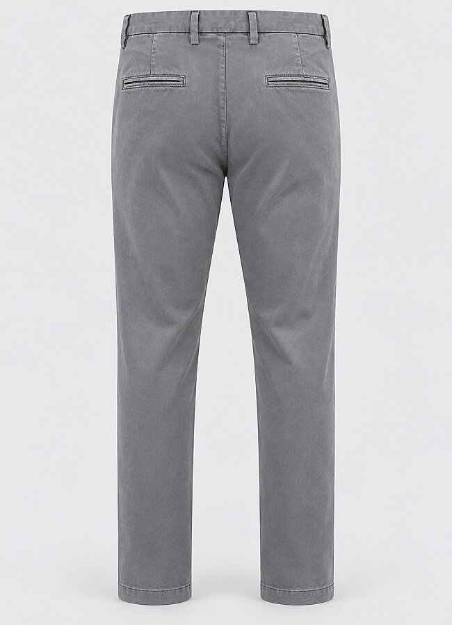 Gri Renk Erkek Gabardin Regular Chino Pantolon - 3