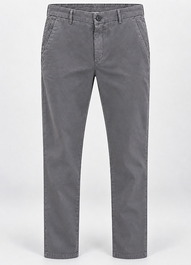 Gri Renk Erkek Gabardin Regular Chino Pantolon