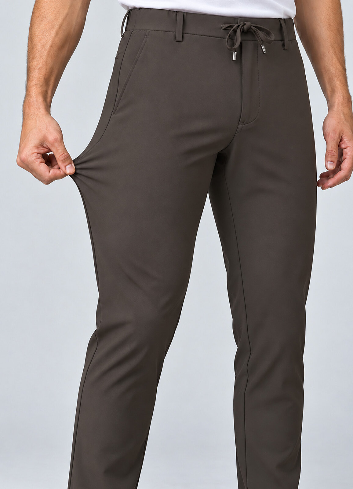 Haki Renk Erkek Polyester Bağcıklı Teknik Pantolon - 1