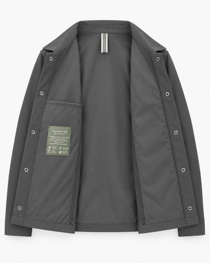 Haki Renk Erkek Polyester Teknik Overshirt - 3