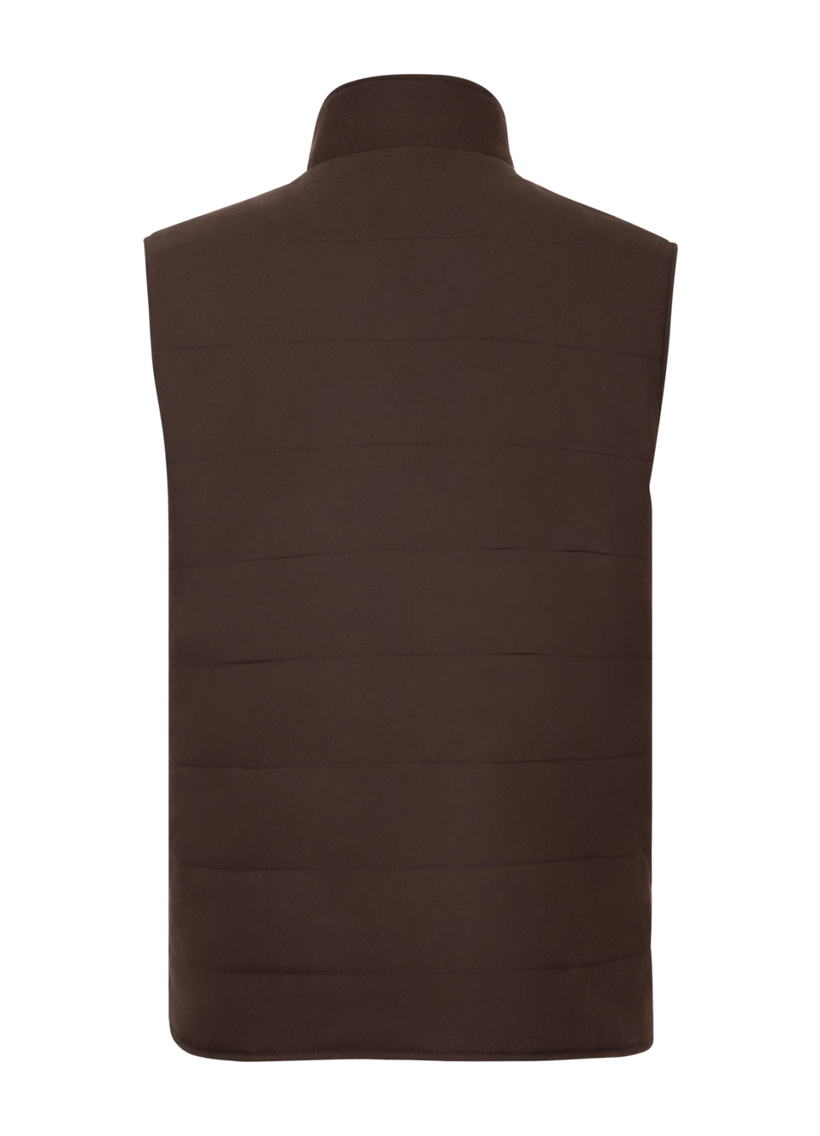 Kahve Renk Erkek Çift Taraflı Polyester & Yün Yelek - 2