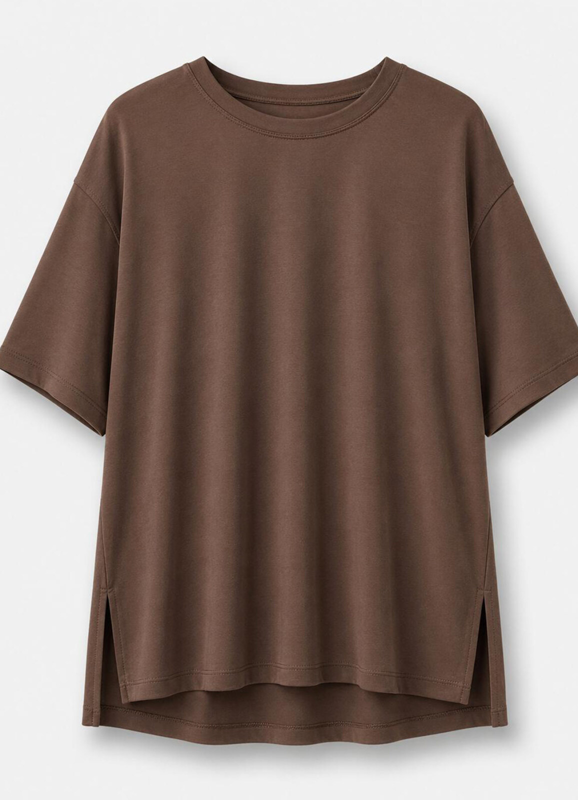 Kahve Renk Kadın Oversize Modal Tshirt