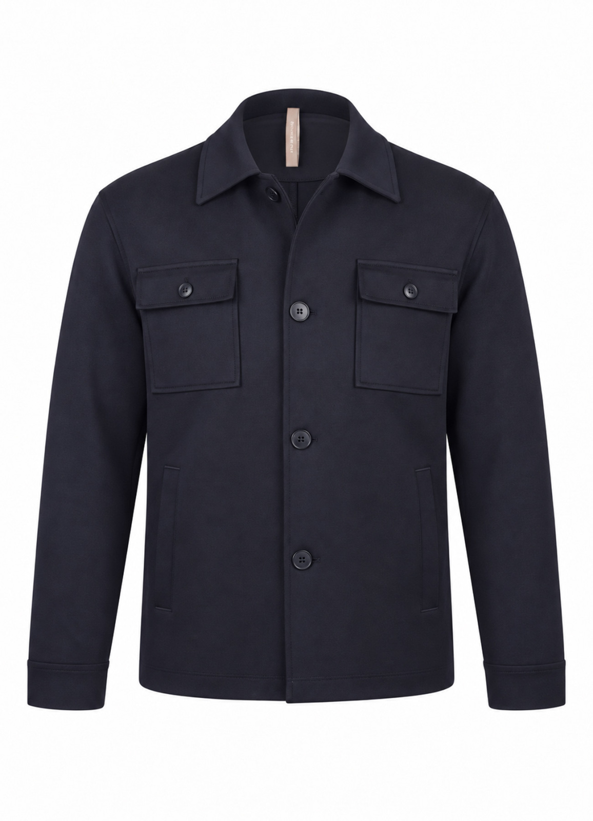 Lacivert Renk Erkek Çelik Örme Düğmeli Overshirt