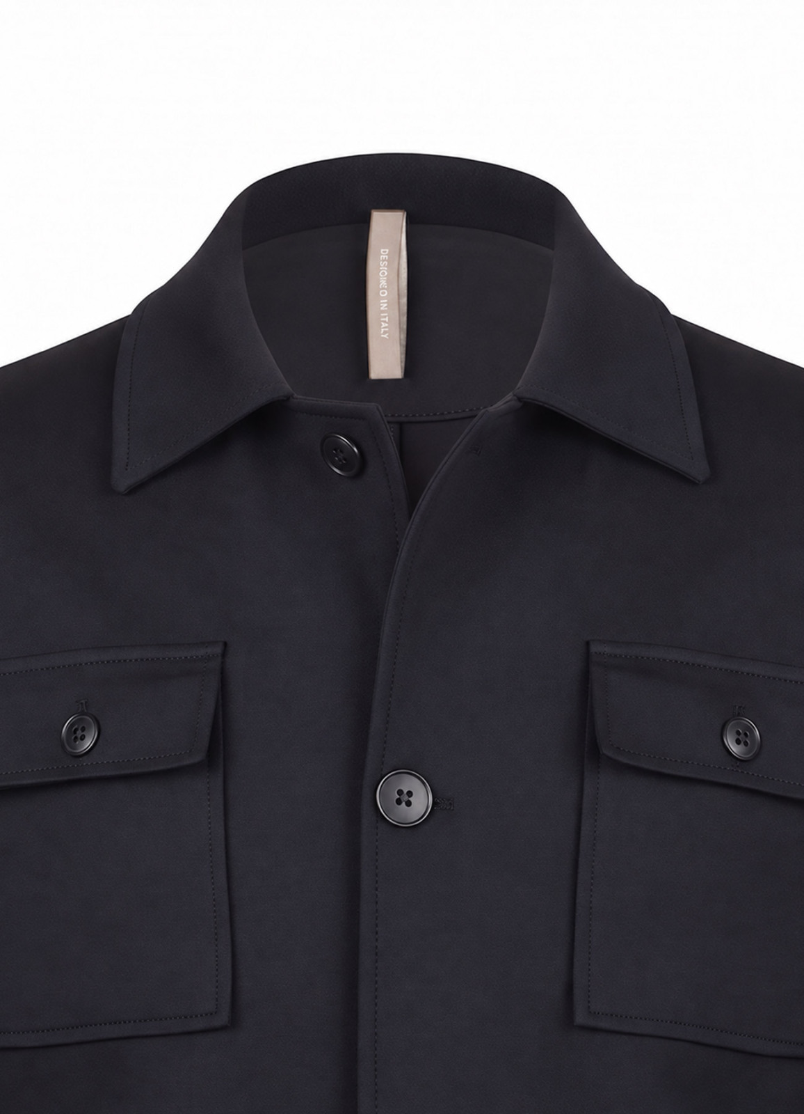 Lacivert Renk Erkek Çelik Örme Düğmeli Overshirt - 2