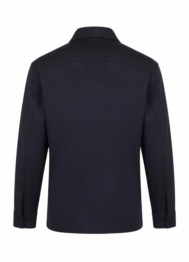 Lacivert Renk Erkek Çelik Örme Düğmeli Overshirt - 5
