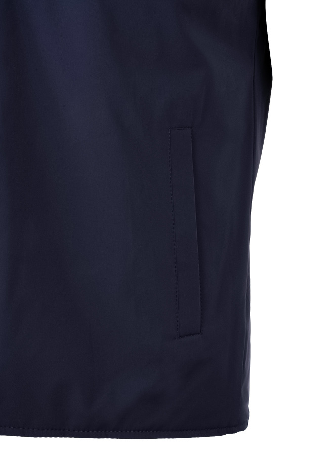 Lacivert Renk Erkek Çift Taraflı Polyester & Yün Yelek - 2