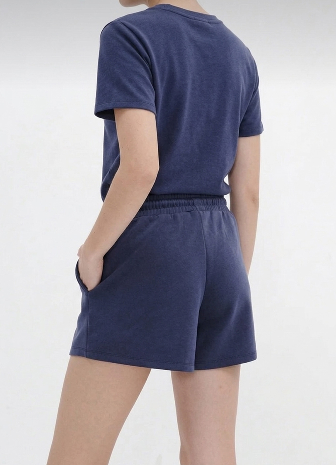 Lacivert Renk Kadın Modal Karışımlı Şort - 4