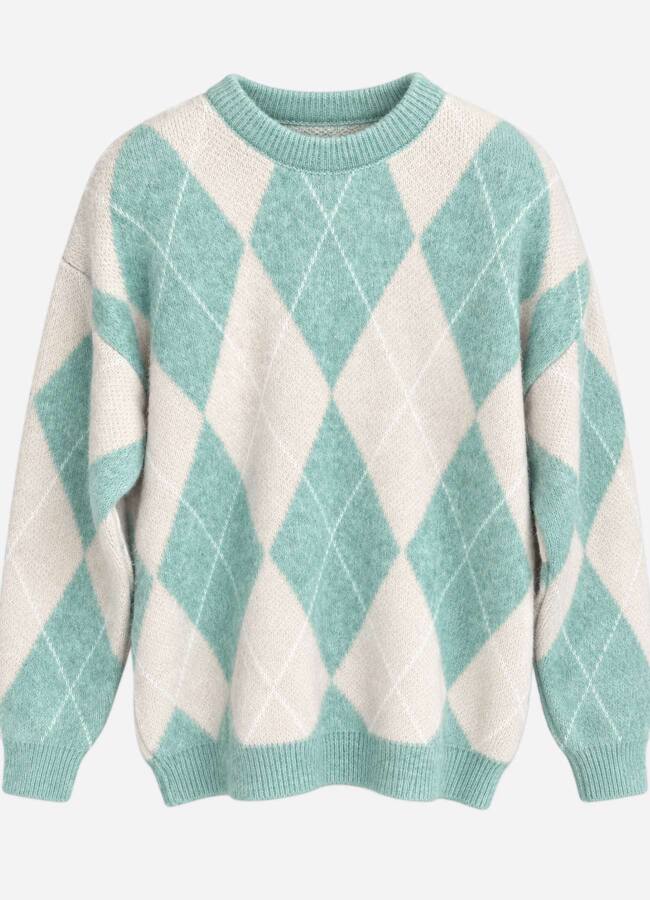 Mint Renk Kadın Oversize Triko