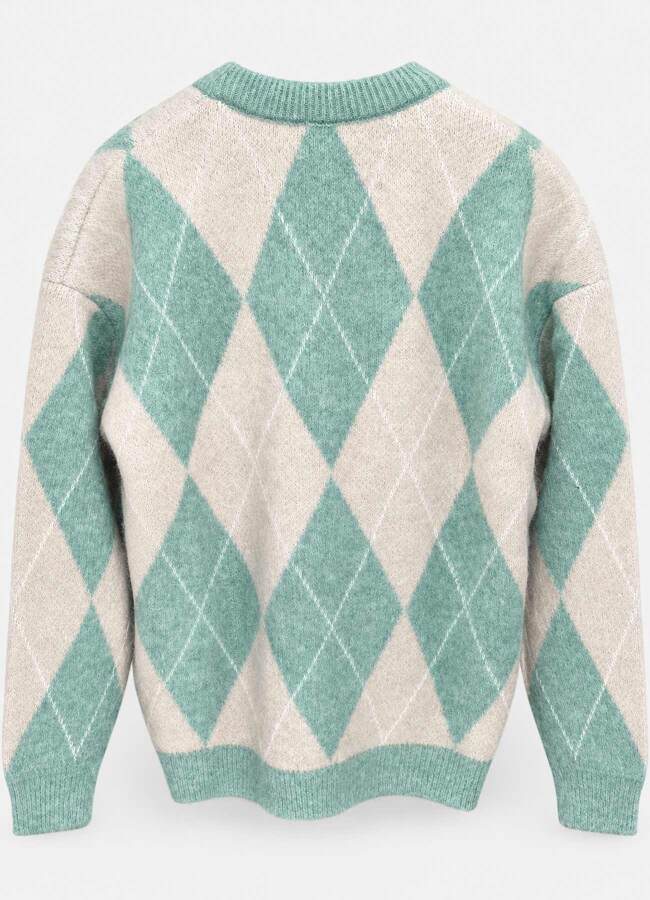 Mint Renk Kadın Oversize Triko - 3