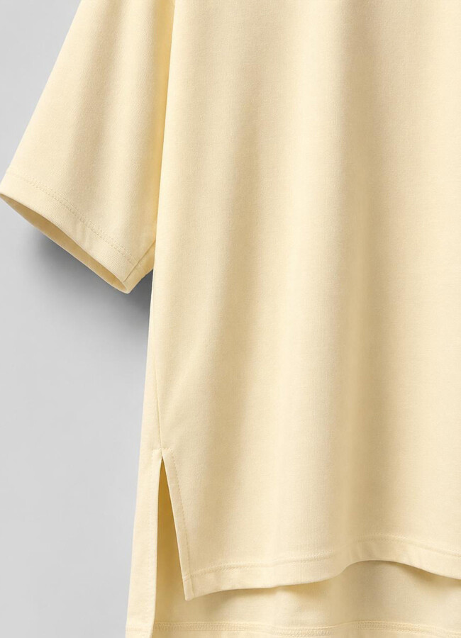 Sarı Renk Kadın Oversize Modal Tshirt - 4