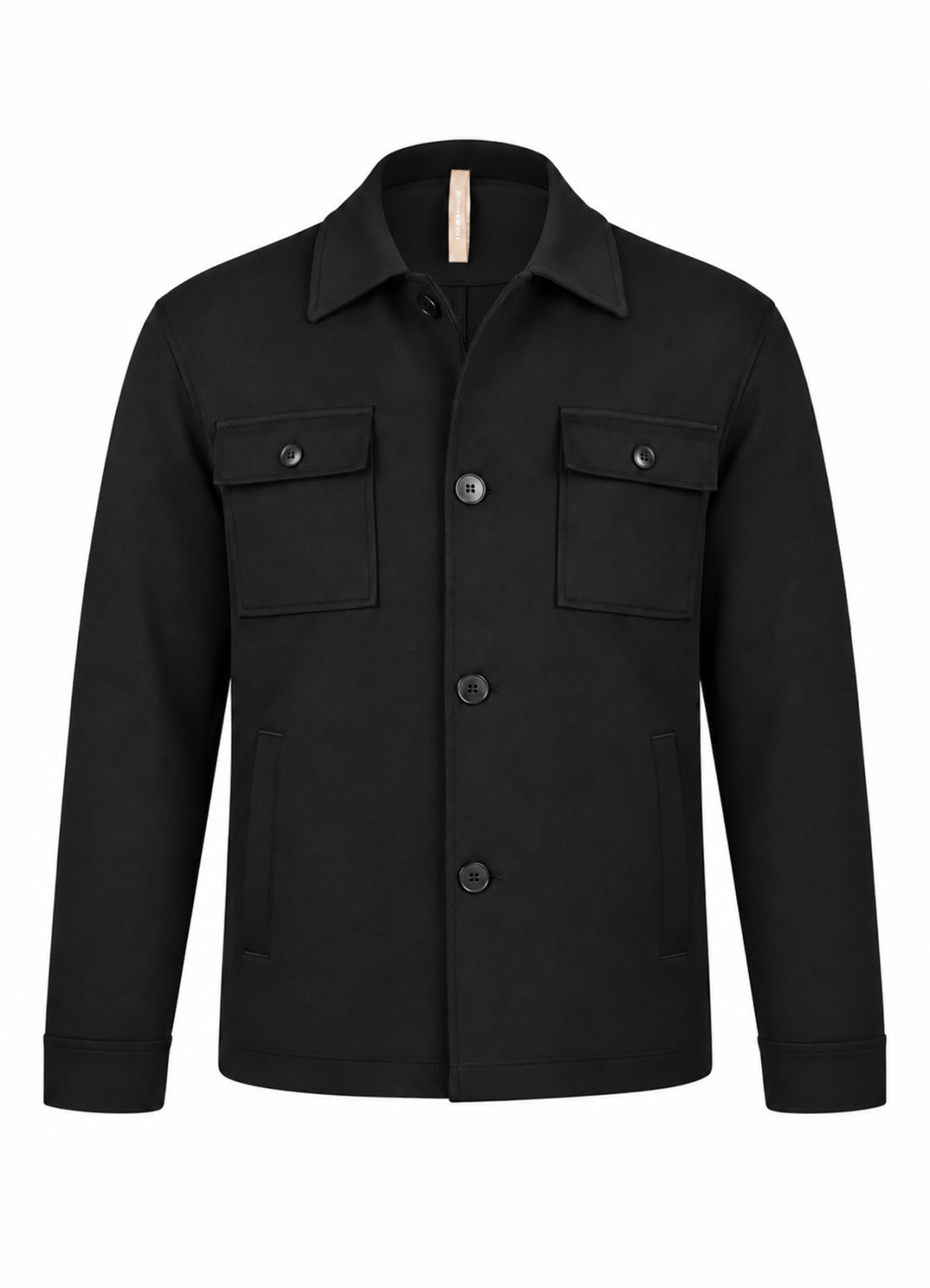 Siyah Renk Erkek Çelik Örme Düğmeli Overshirt