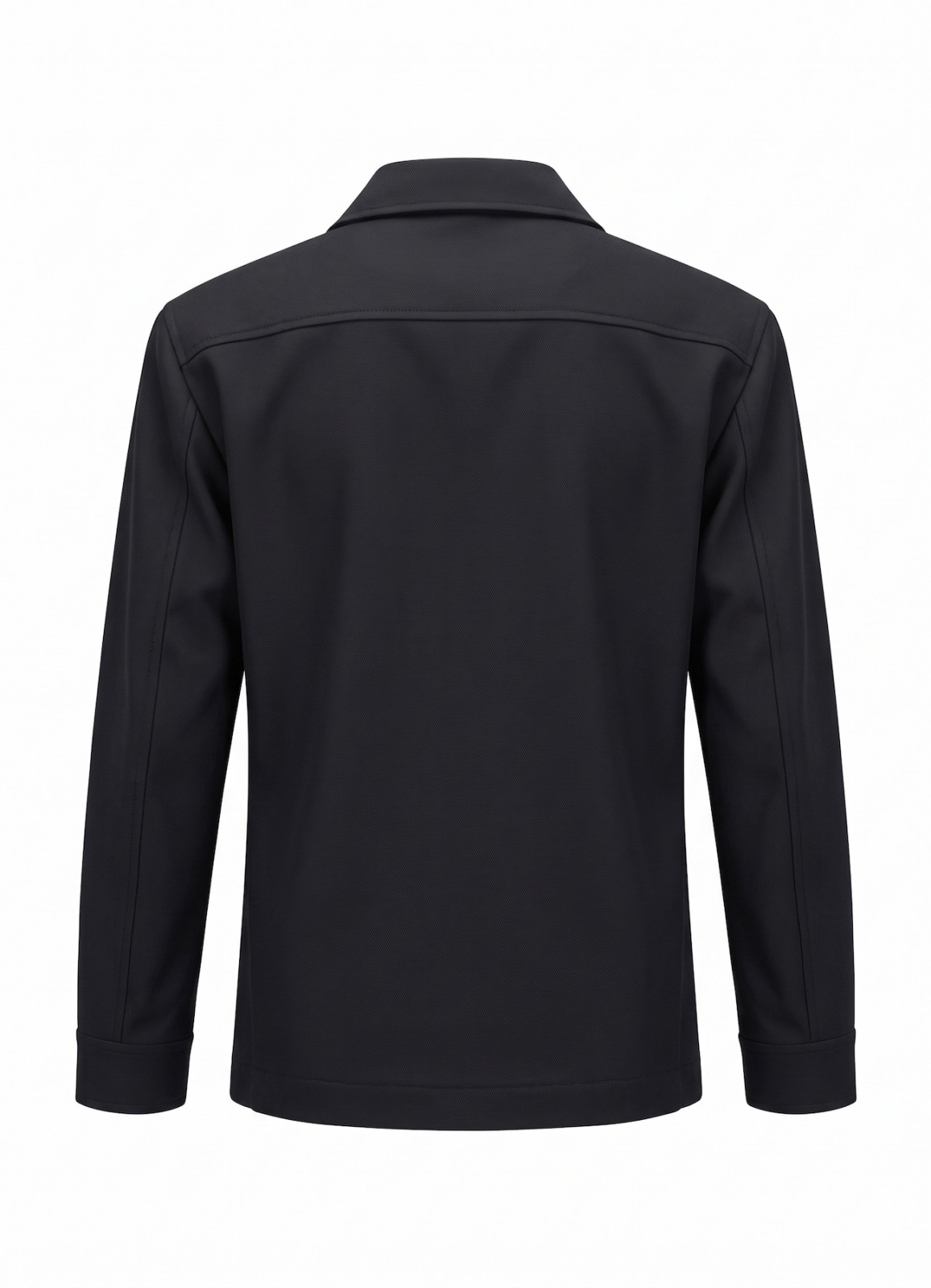 Siyah Renk Erkek Çelik Örme Düğmeli Overshirt - 4