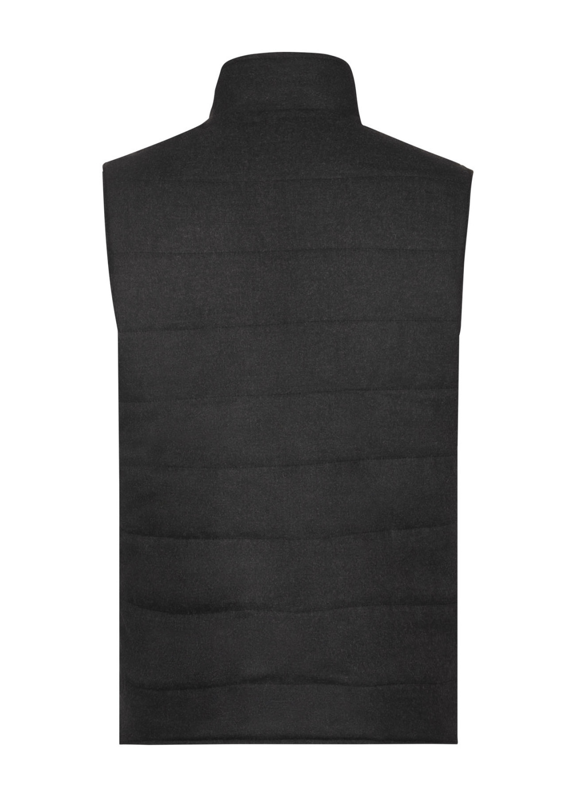 Siyah Renk Erkek Çift Taraflı Polyester & Yün Yelek - 2