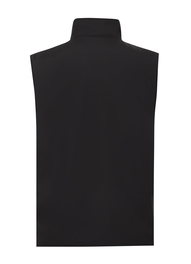 Siyah Renk Erkek Çift Taraflı Polyester & Yün Yelek - 5
