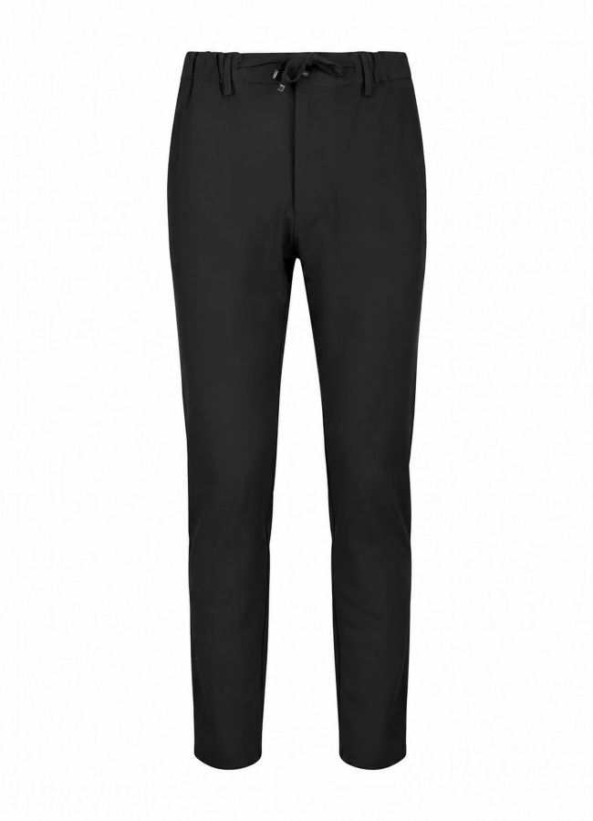 Siyah Renk Erkek Polyester Bağcıklı Teknik Pantolon - 2