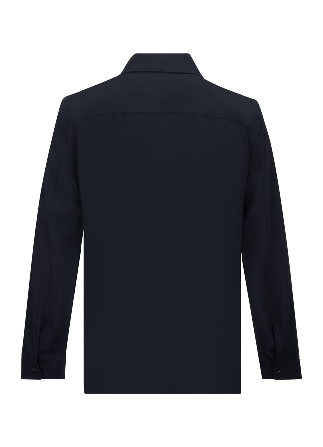 Siyah Renk Erkek Polyester Teknik Overshirt - 4