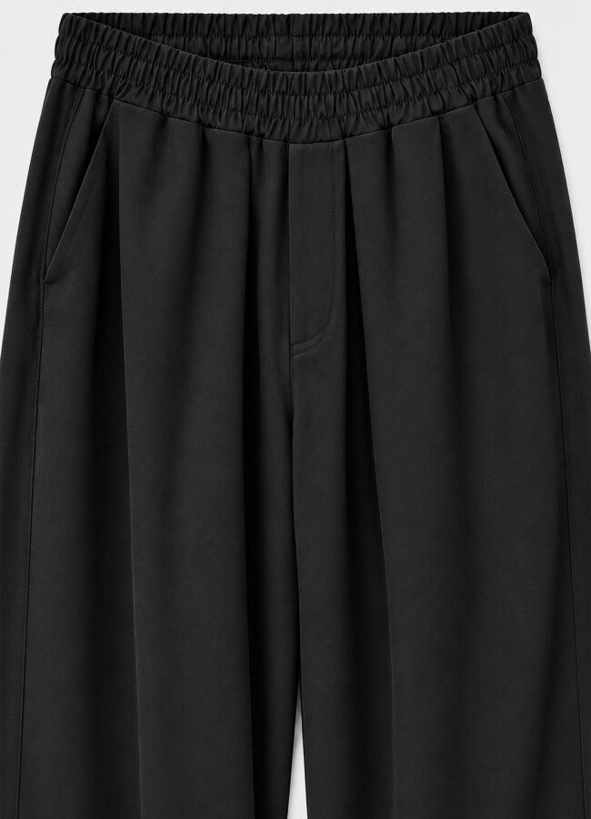 Siyah Renk Erkek Tencel Karışımlı Pantolon - 2