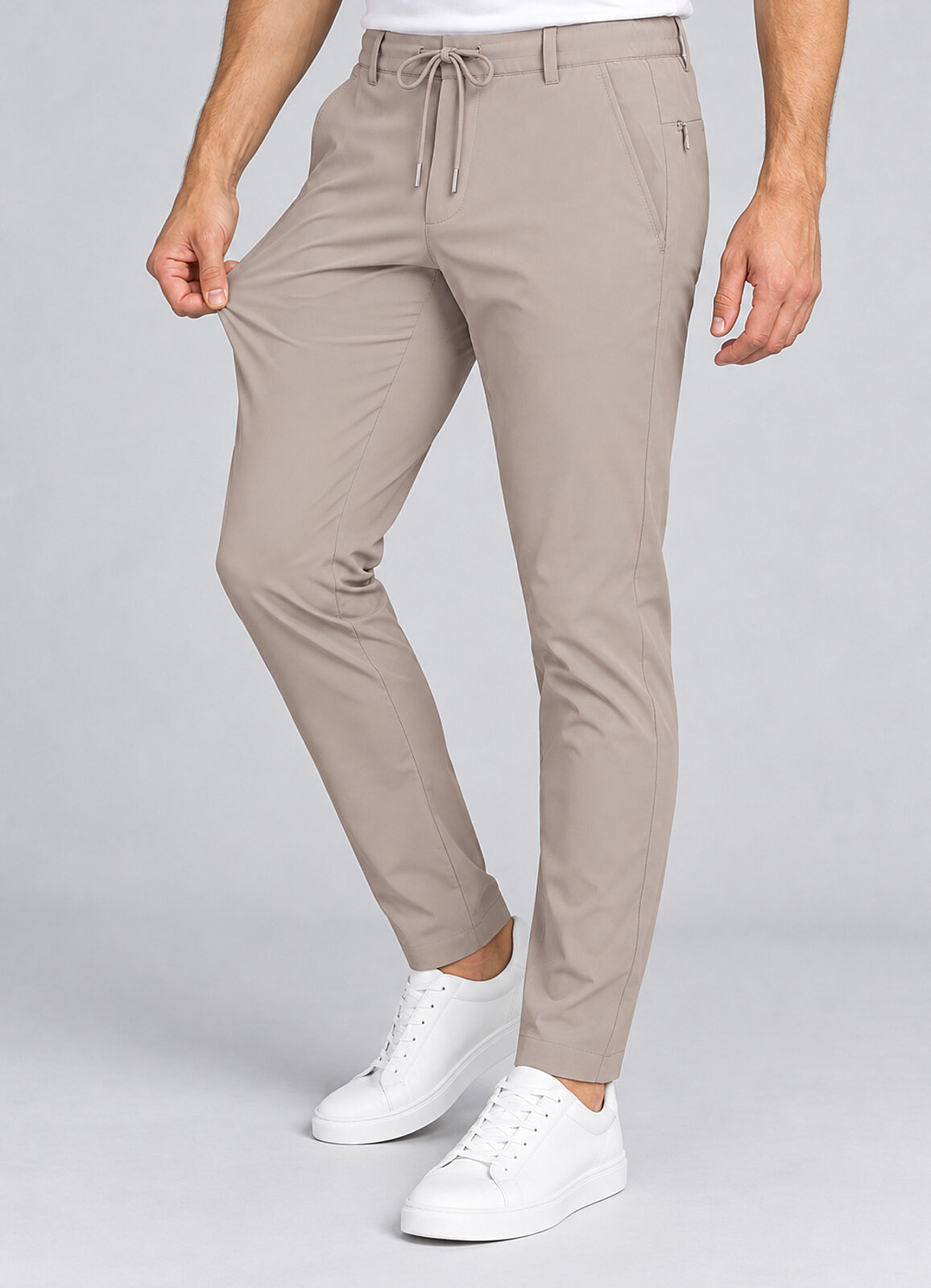 Vizon Renk Erkek Polyester Bağcıklı Teknik Pantolon - 1